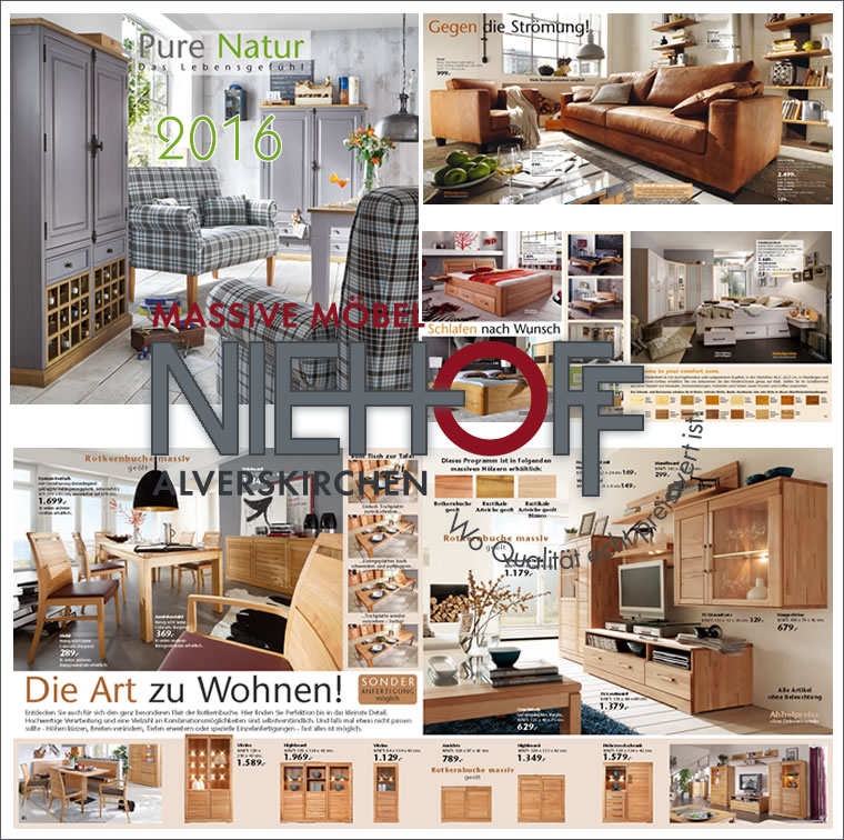 Pure natur massive M&ouml;bel Wohnzimmer Katalog